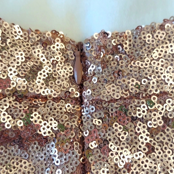 Gold Sequin Racerback Crop Top Size XS - Picture 11 of 12